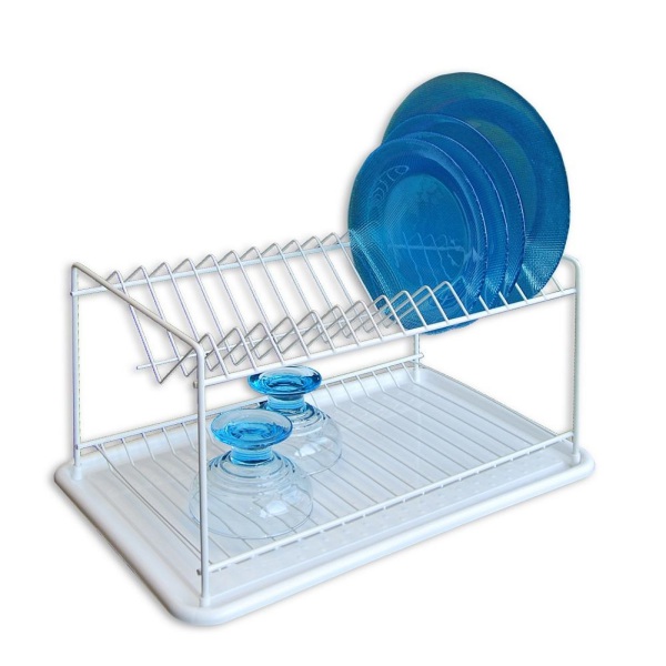 57 2 тел бяло Сушилник за чинии двоен