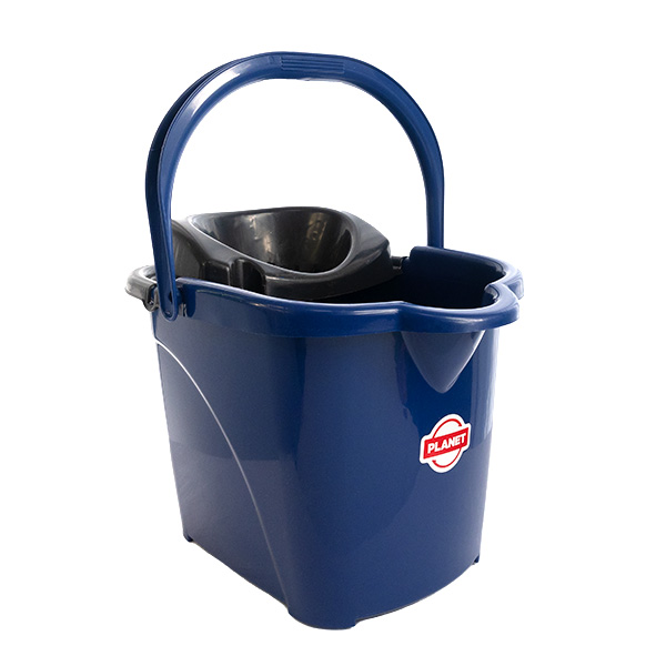 И1739-3 Кофа с цедка вторична с колелца 15 литра синьо
