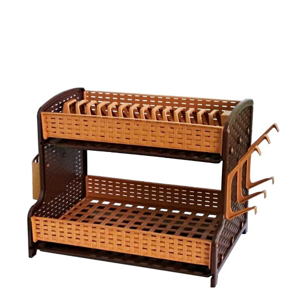 И1978 1 Сушилник за съдове 2 нива кафяв- Анастасия