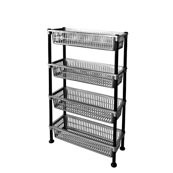 и101448 4 Стелаж четири нива тесен сив