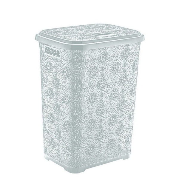 и102090 3 Кош бельо Цвете 60 литра- бял