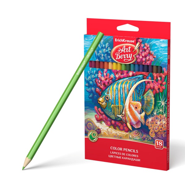 32879 Шестоъгълни цветни моливи 18 цвята