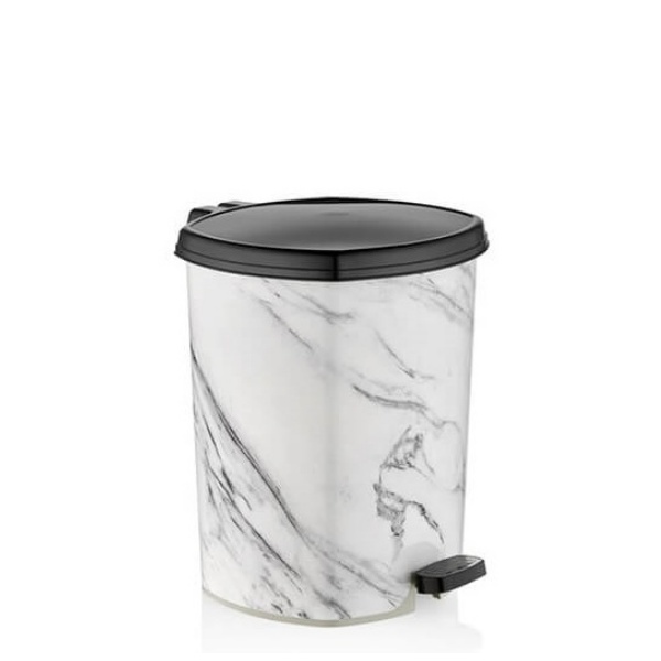 И102802 5 Кош с педал №3 - Бял мрамор