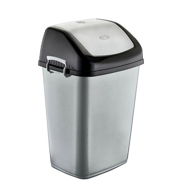 И101874 3 Кош с люлеещ капак 50 литра Сив