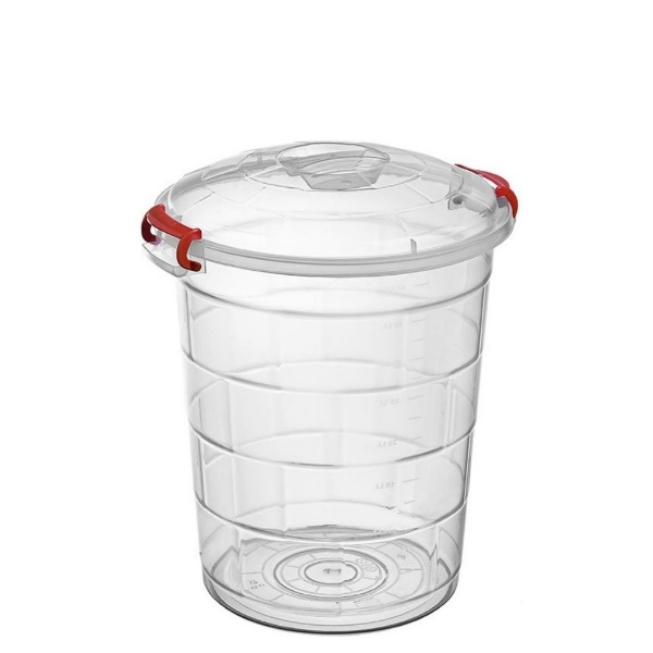 И102774 Прозрачна кофа с капак 22 литра