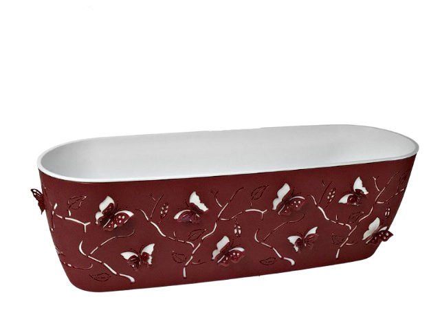 6 Сандък за цветя 3D пеперуди бордо