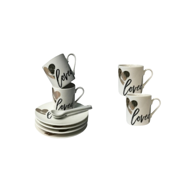 И02-12421 Сервиз за кафе 8 части + 4 лъжички