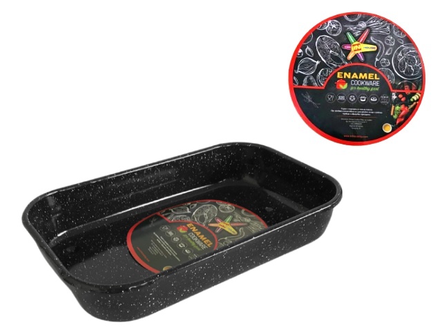 9 Тава емайл правоъгълна черна 34/22