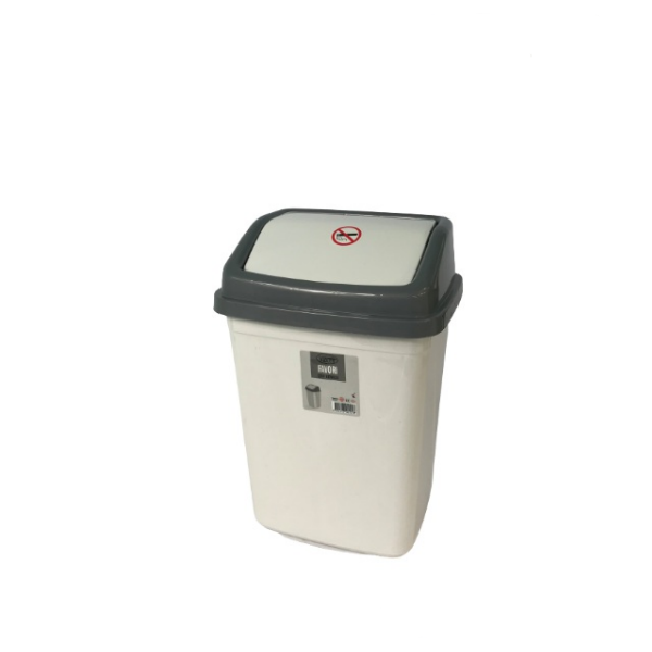 1 Кош с люлеещ капак 10 литра Бяло