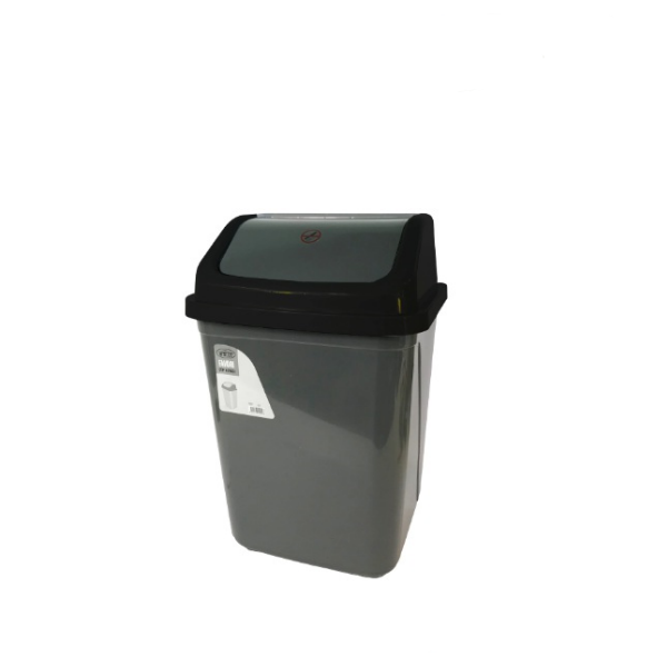 11 Кош с люлеещ капак 10 литра Сиво