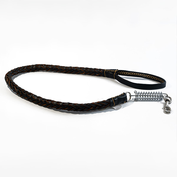 и02-18343 Повод кожен с пружина 1,5/120 см