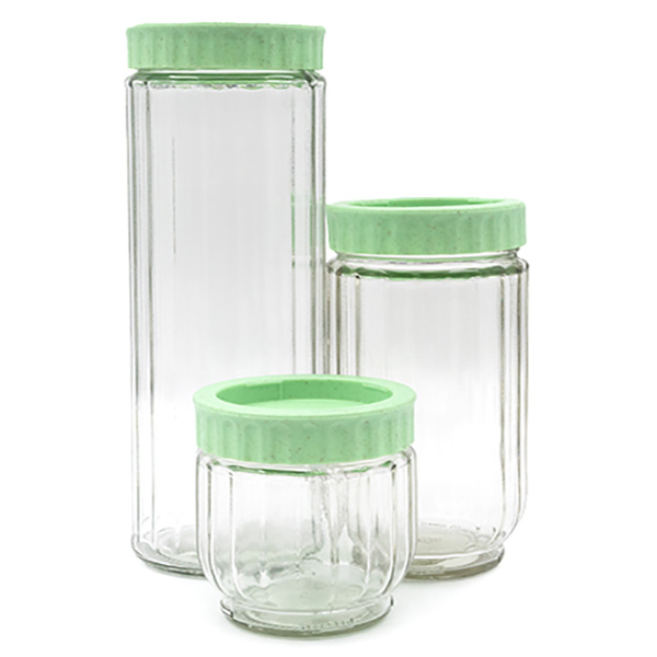 И02-18948 Буркан за съхранение 3 броя в кутия стъкло