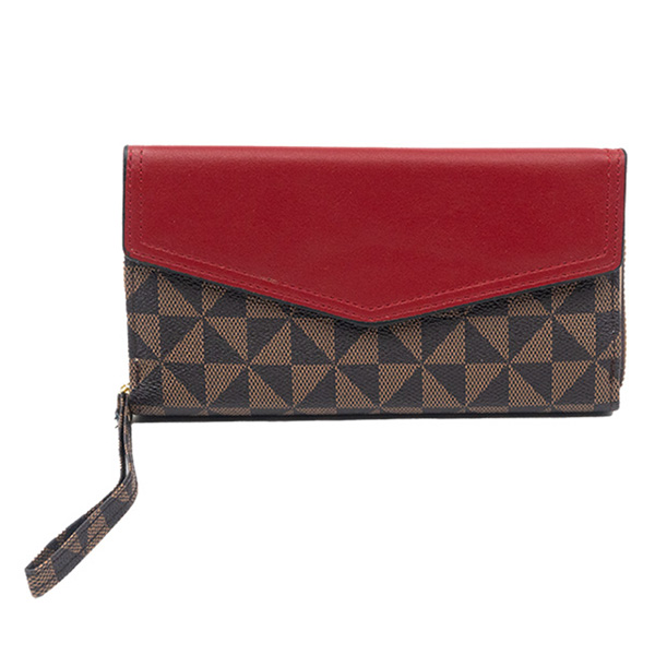 И02-20367 Портфейл дамски 11/19/4,5 см КАФЯВО/ЧЕРВЕНО