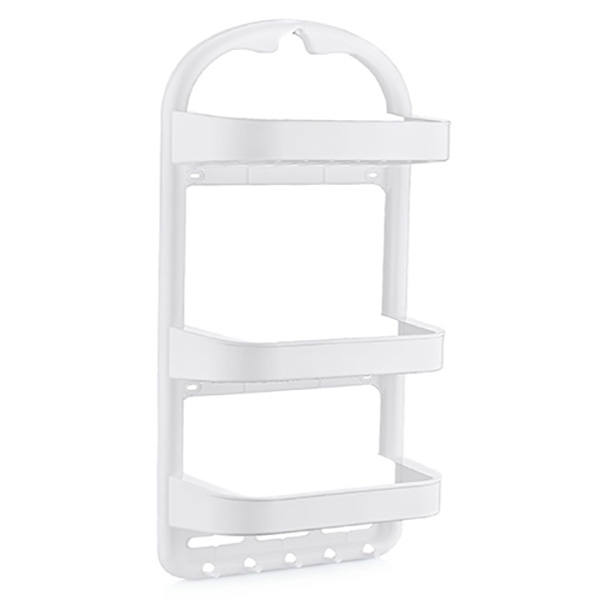 И107716-2 Етажерка за баня 3 нива права бяло