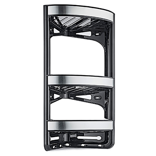 И107719-1 Етажерка за баня 3 нива ъглова черно/хром