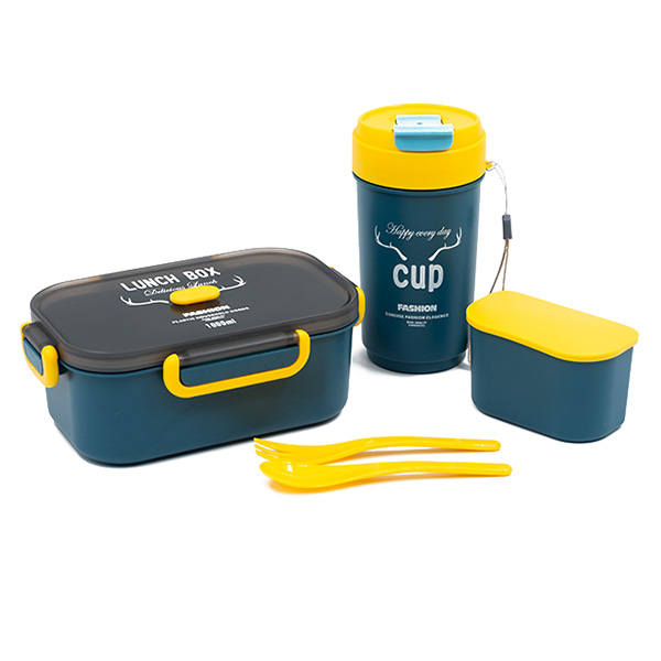 и02-19091 Кутия за храна с чаша и прибори