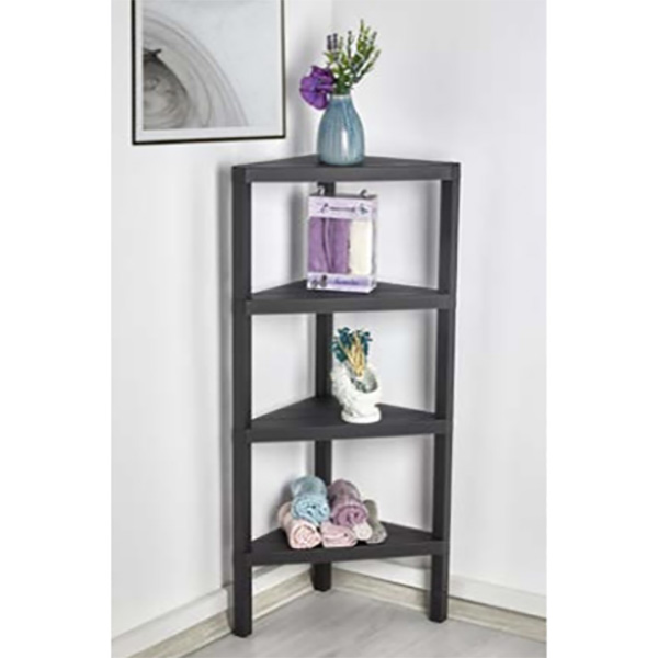 И107987 Етажерка ъглова модулна 4 нива черно