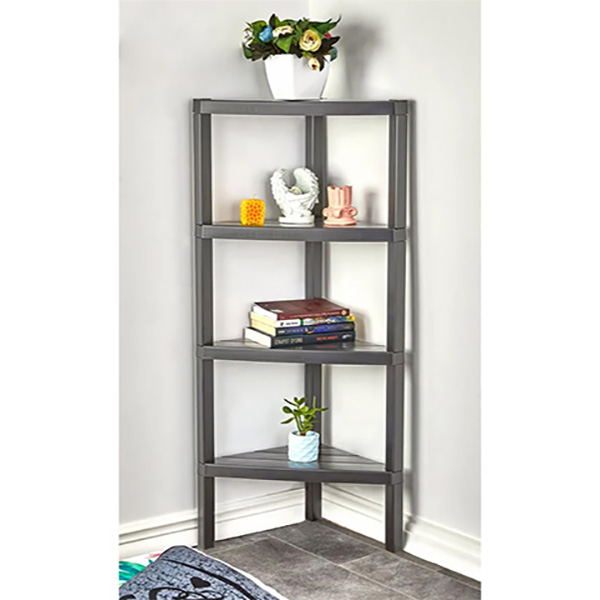 И107988 Етажерка ъглова модулна 4 нива сиво