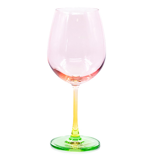 И02-20923 Чаша за вино 0,584 литра 6 броя Розово-жълто