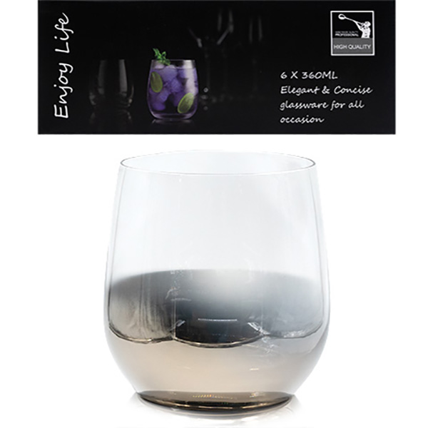 И02-20936 Чаша ниска 0,360 литра 6 броя Преливащ металик