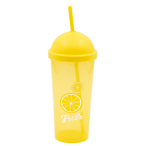 И108156 Чаша с декор и сламка 0,700 литра лимон