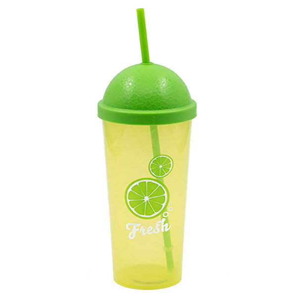 И108158 Чаша с декор и сламка 0,7л лайм