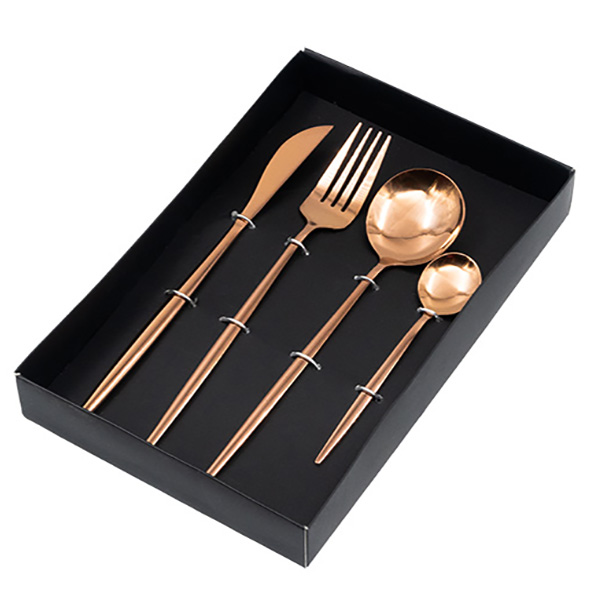 И02-21247 Комплект прибори за хранене 4ч РОЗОВО ЗЛАТО