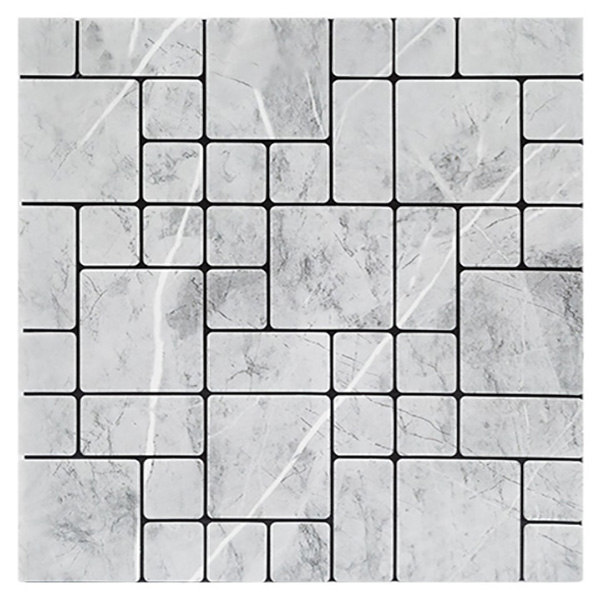 И02-21281-6 Стикер за стена 30/30 см мозайка камък сиво