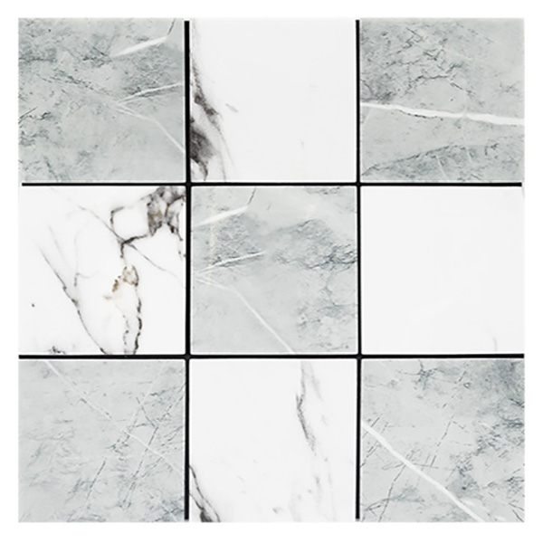 И02-21282-4 Стикер за стена 30/30 см квадрати бяло/сиво