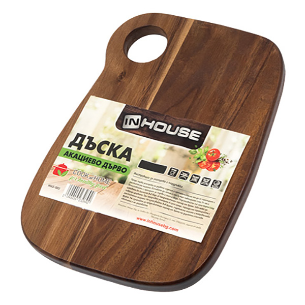 и043-1010 Дъска акациево дърво 24,5/17,3/1,6 см