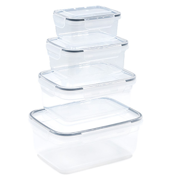 и108261 Контейнер за съхранение 4 броя 0,4/0,8/1,4/2,3л правоъгълен