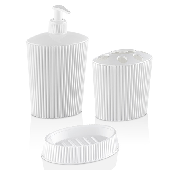 И108303-1 w Комплект за баня 3 части line бяло