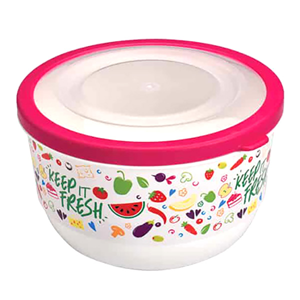 И107224 Контейнер за съхранение кръг с декор 1 литър