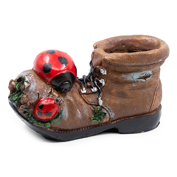 и02-23418-2 web Градинска декорация кашпа калинки и кубинка 20/7,5 см