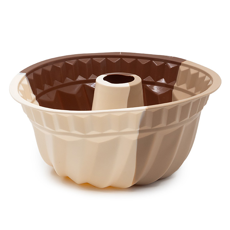 И02-19078-2 Форма за кекс силикон кръг 24/10 см кафяво/бежово/екрю